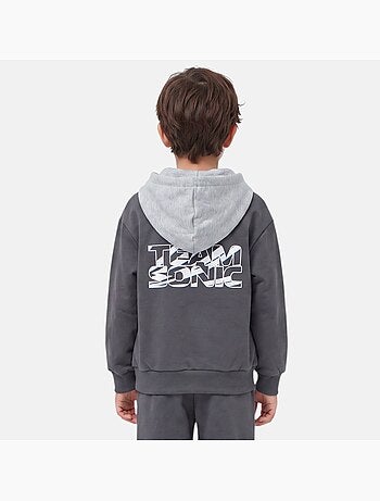 Sonic - sweat à capuche imprimé, manches longues, poche kangourou et finitions bord-côte