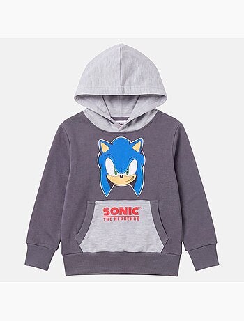 Sonic - sweat à capuche imprimé, manches longues, poche kangourou et finitions bord-côte