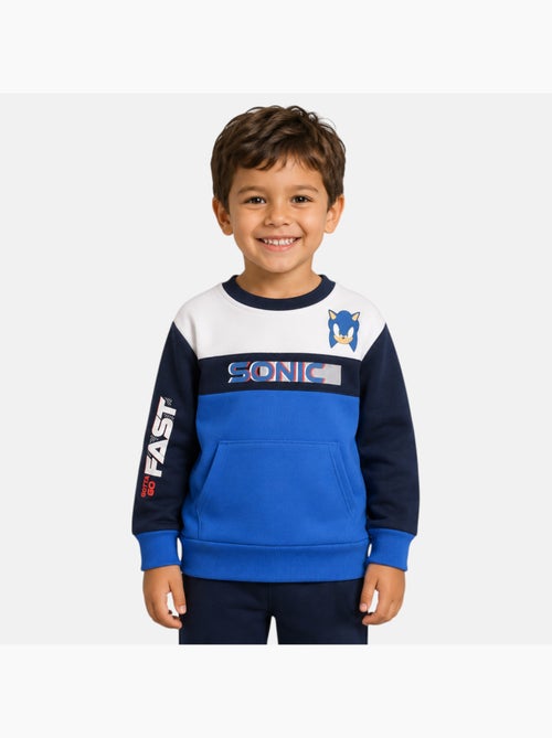 Sonic - sweat col rond imprimé, manches longues, poche kangourou et finitions bord-côte - Kiabi Sonic - sweat col rond imprimé, manches longues, poche kangourou et finitions bord-côte - Kiabi