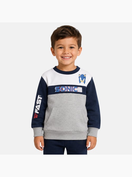 Sonic - sweat col rond imprimé, manches longues, poche kangourou et finitions bord-côte - Kiabi Sonic - sweat col rond imprimé, manches longues, poche kangourou et finitions bord-côte - Kiabi