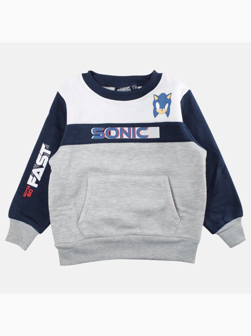 Sonic - sweat col rond imprimé, manches longues, poche kangourou et finitions bord-côte - Kiabi Sonic - sweat col rond imprimé, manches longues, poche kangourou et finitions bord-côte - Kiabi