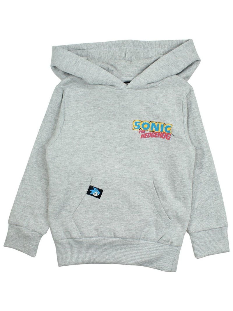 Sonic - Sweat garçon imprimé Sonic en coton Gris - Kiabi