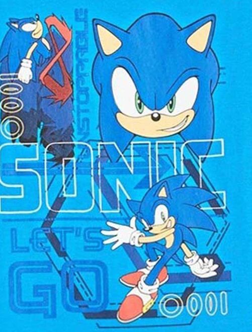 Sonic - T-shirt garçon imprimé Sonic en coton - Kiabi