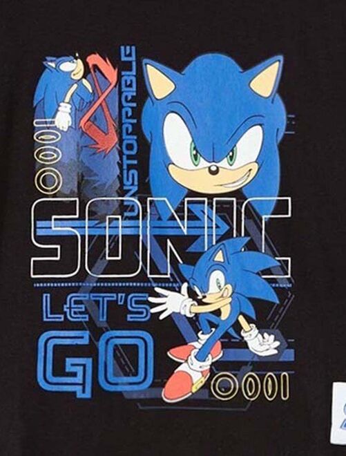 Sonic - T-shirt garçon imprimé Sonic en coton - Kiabi