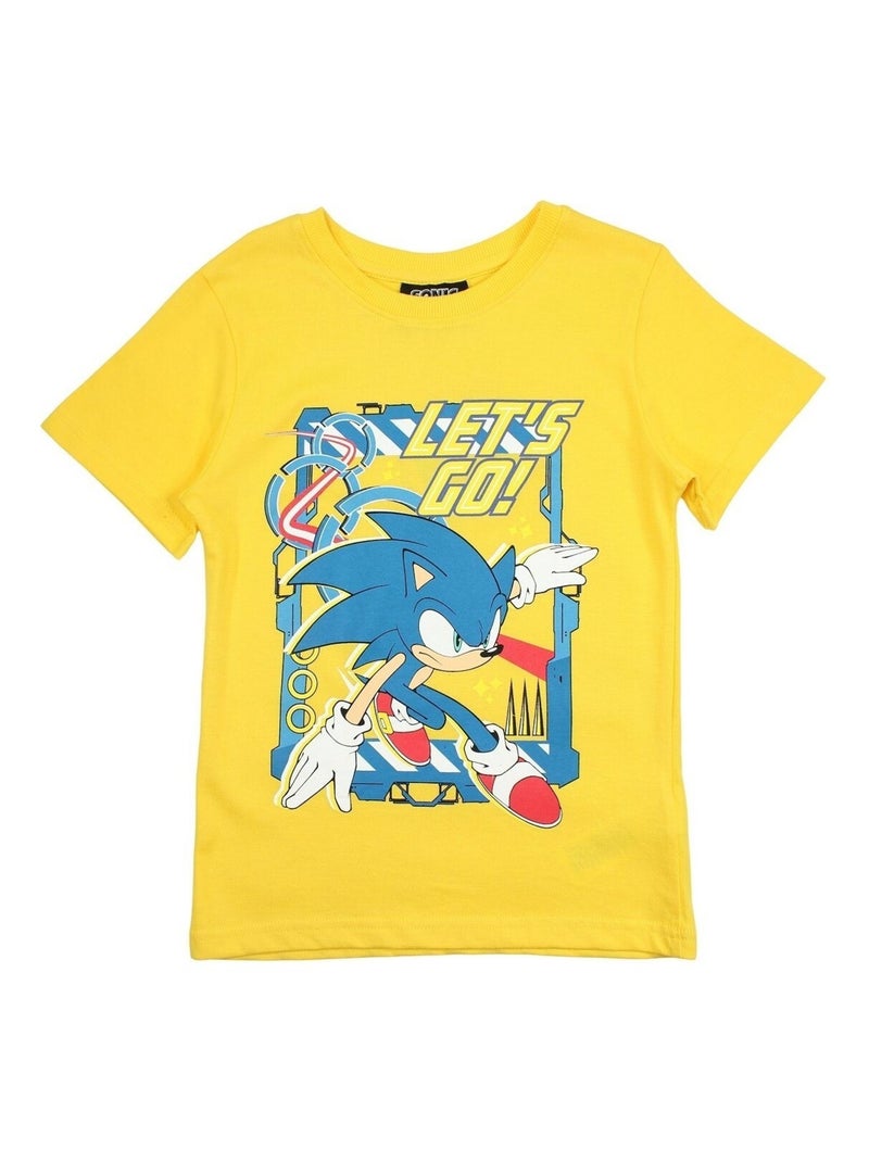 Sonic - T-shirt imprimé Sonic en coton Jaune - Kiabi