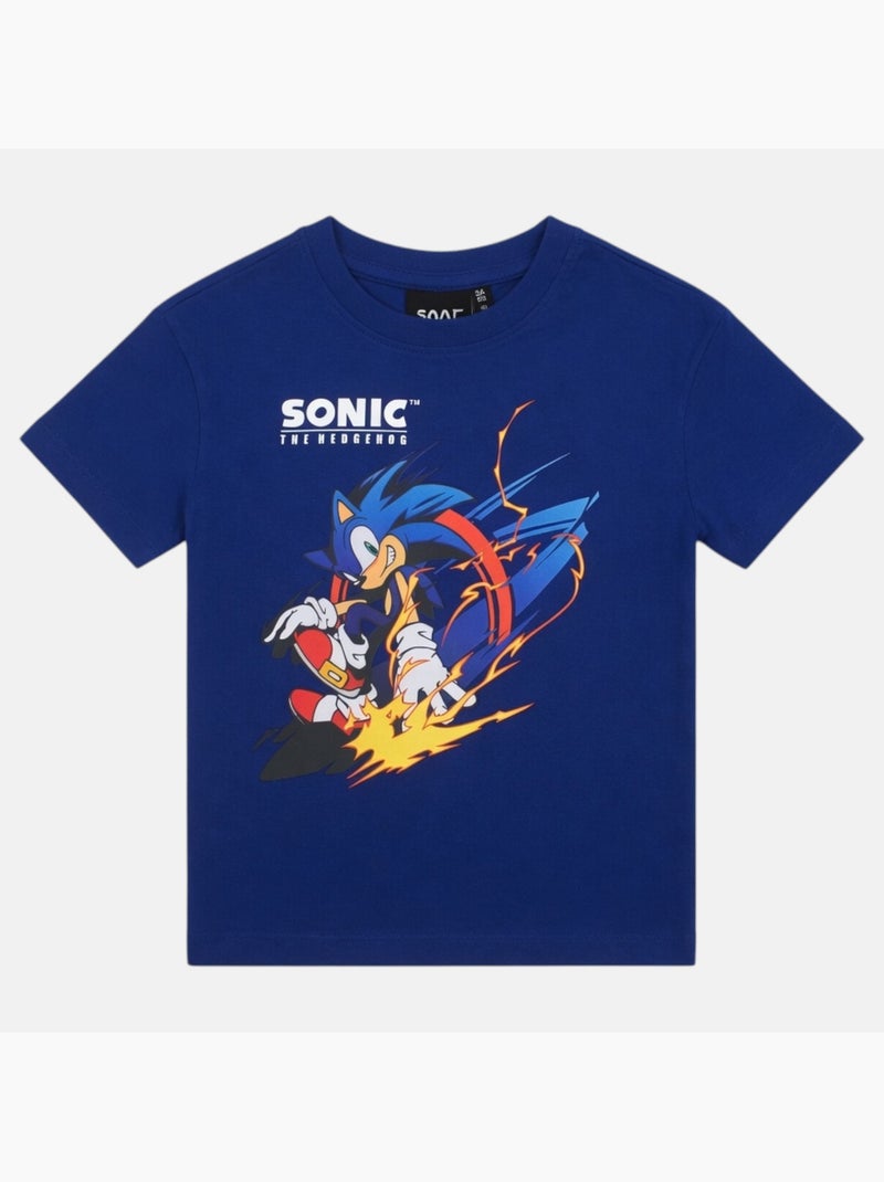 Sonic - T-shirt manches courtes garçon avec personnage Bleu marine - Kiabi