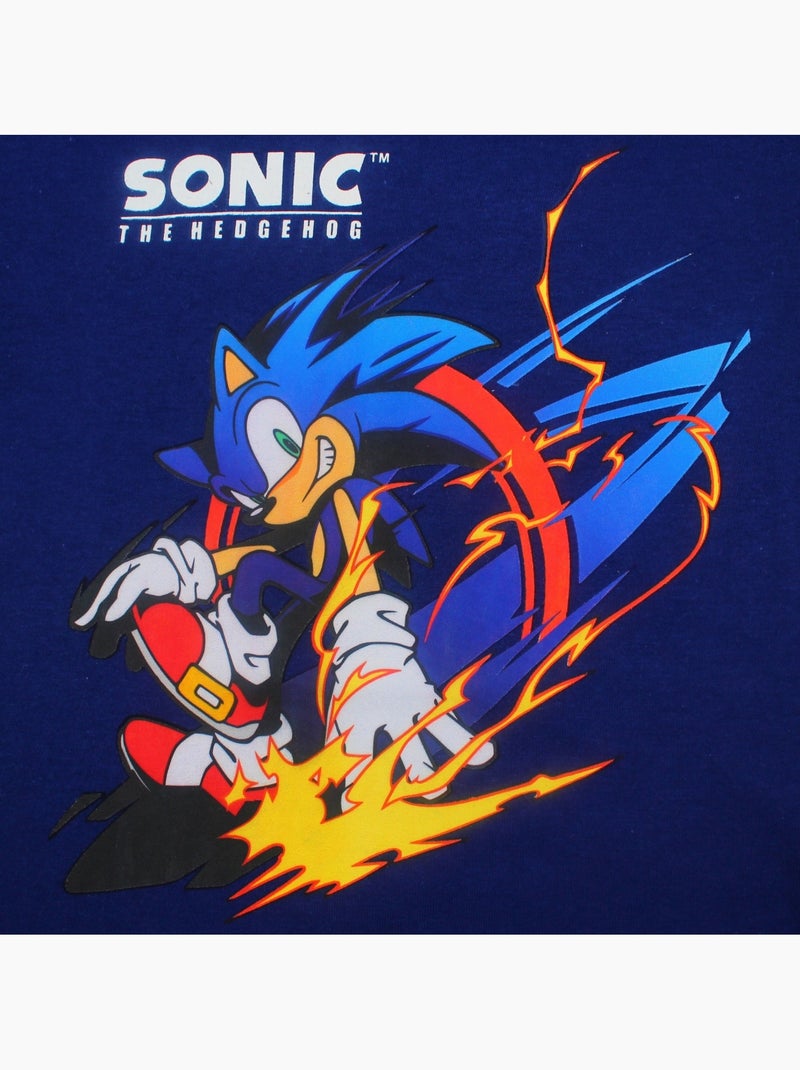 Sonic - T-shirt manches courtes garçon avec personnage Bleu marine - Kiabi