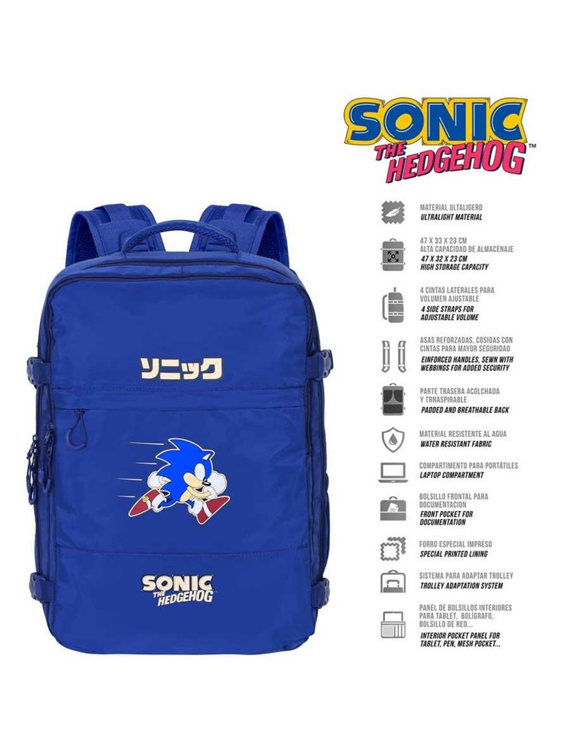 Sonic The Hedgehog Action Grand Sac à Dos de Voyage Mercury 47x23x33cm, Bleu Bleu - Kiabi
