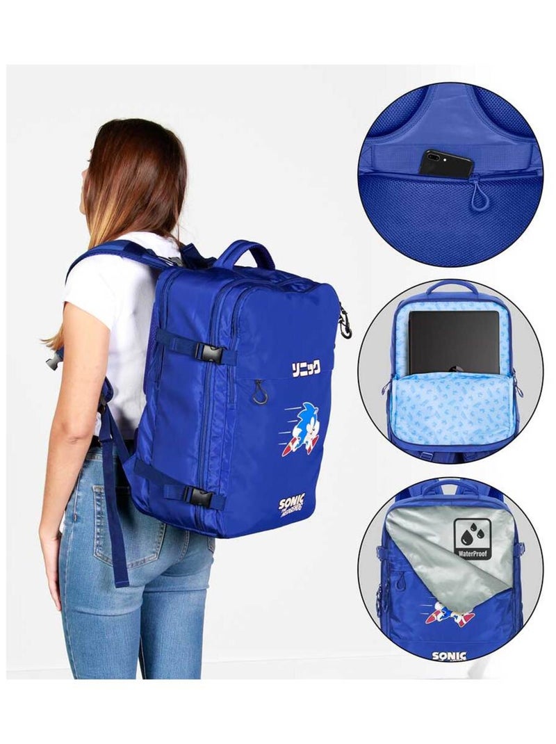 Sonic The Hedgehog Action Grand Sac à Dos de Voyage Mercury 47x23x33cm, Bleu Bleu - Kiabi