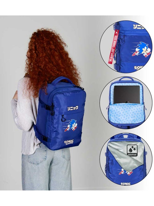 Sonic The Hedgehog Action Sac à dos Mercury Voyage Cabine Avion 40x20x25cm, Bleu - Kiabi