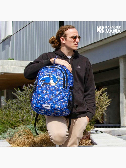 Sonic The Hedgehog Action Sac à dos Running PLUS, Bleu - Kiabi