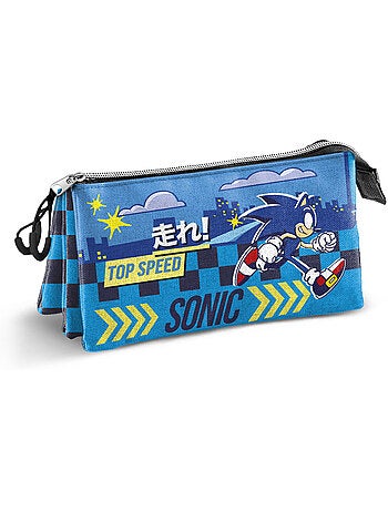 Sonic The Hedgehog Go Trousse Triple, Bleu