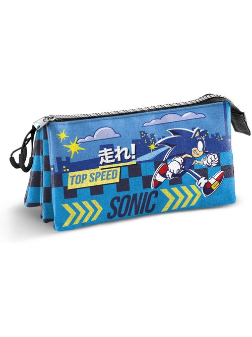 Sonic The Hedgehog Go Trousse Triple, Bleu - Kiabi