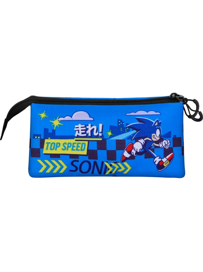 Sonic The Hedgehog Go Trousse Triple, Bleu Bleu - Kiabi