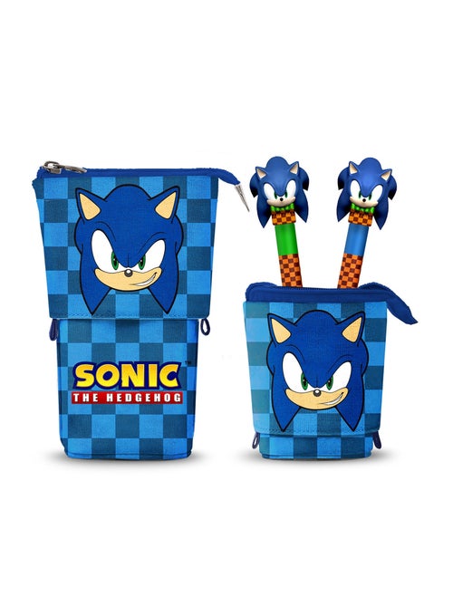 Sonic The Hedgehog Sight Trousse Cute + 2 Stylos Gel Effaçables, Bleu - Kiabi