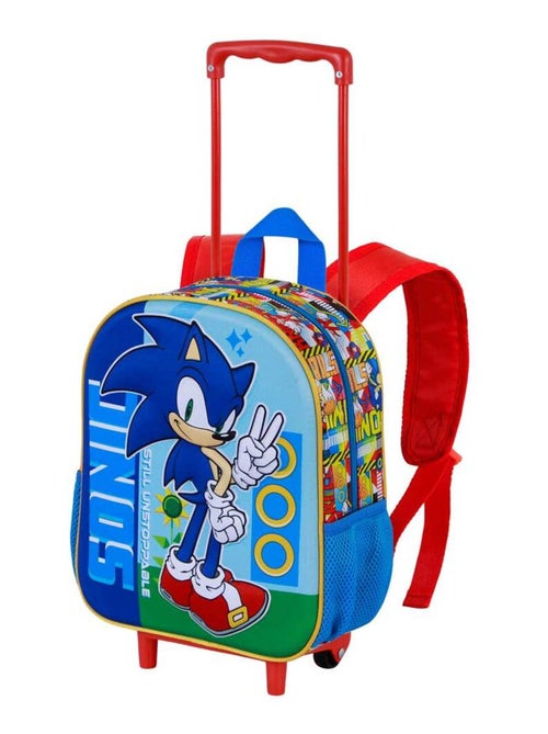 Sonic The Hedgehog Unstoppable Sac à dos 3D à Roulettes Petit, Bleu - Kiabi