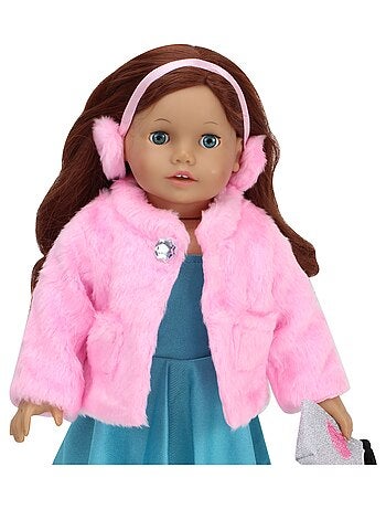 Sophia's - 18" Poupee - Mabet de fourrure et bandeau d'oreille - rose