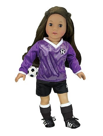Sophia's - 18" Poupee - Tenue de football, balle, chaussettes, crampons et gardes de tibias