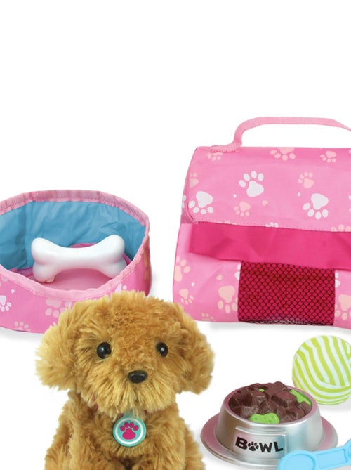 Sophia's par Teamson Kids Chiot en peluche avec porte-bébé, 8 accessoires interactifs pour poupées - Kiabi