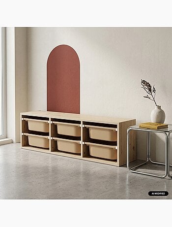Sora - meuble de rangement pour enfant 6 bacs de rangement sora