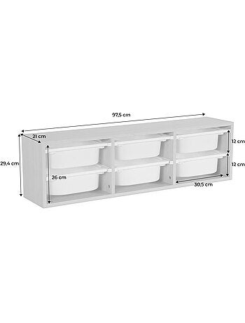 Sora - meuble de rangement pour enfant 6 bacs de rangement sora