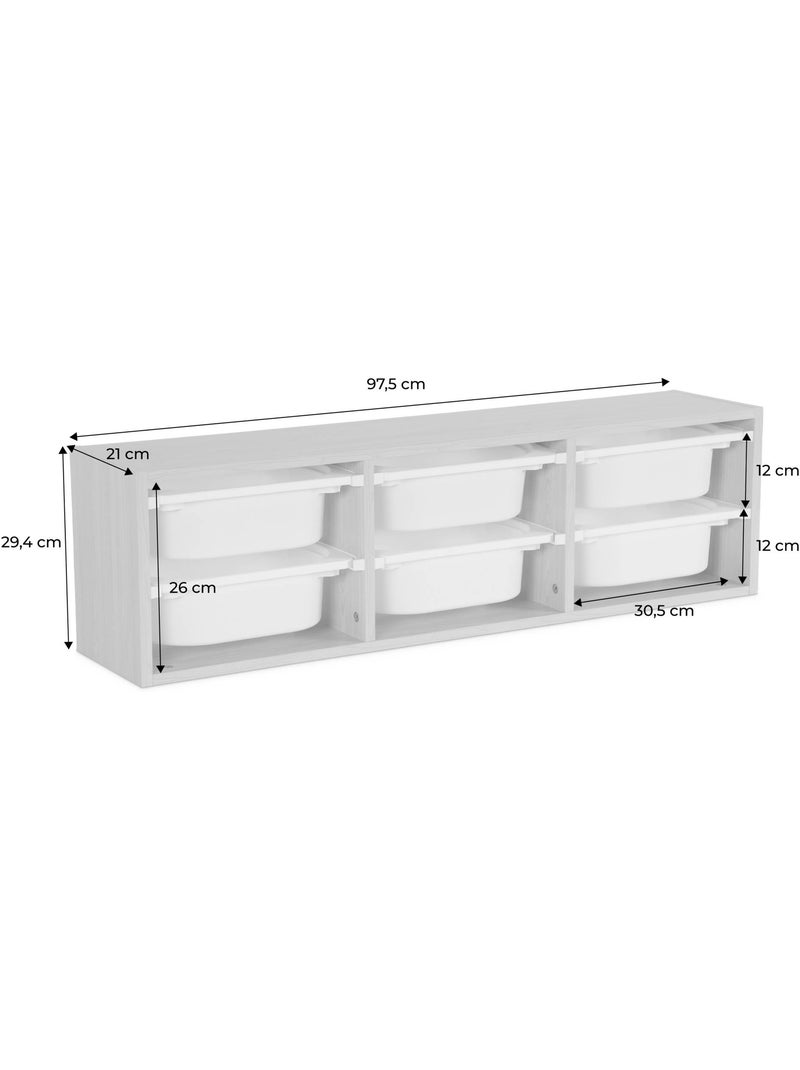 Sora - meuble de rangement pour enfant 6 bacs de rangement sora Beige - Kiabi