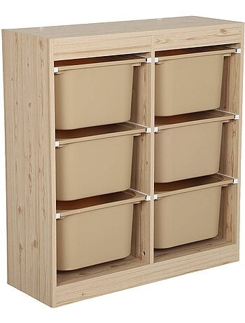Sora - meuble de rangement pour enfant 6 bacs de rangement sora