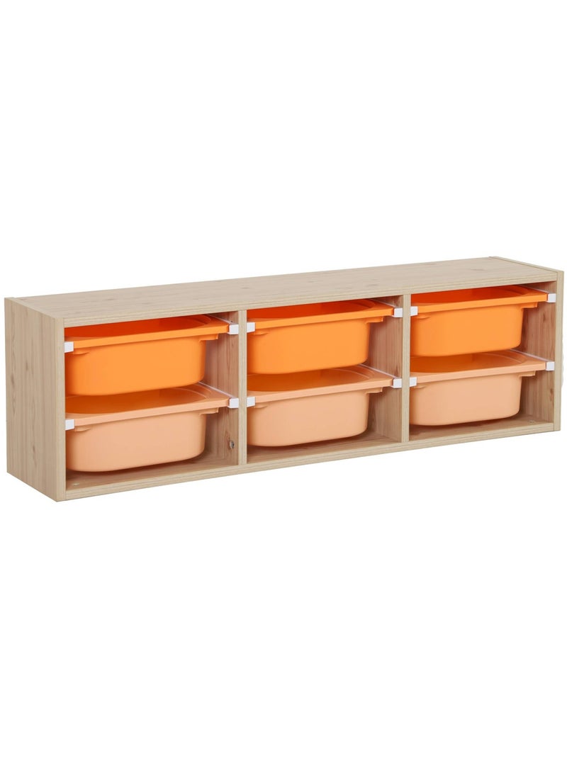 Sora - meuble de rangement pour enfant 6 bacs de rangement sora Orange - Kiabi