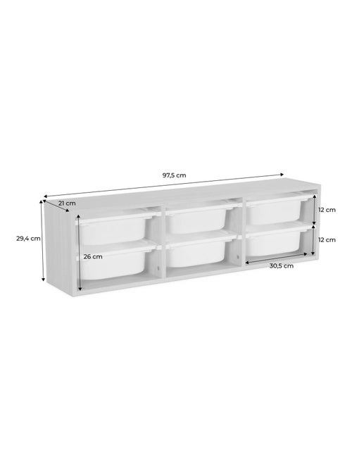 Sora - meuble de rangement pour enfant 6 bacs de rangement sora - Kiabi