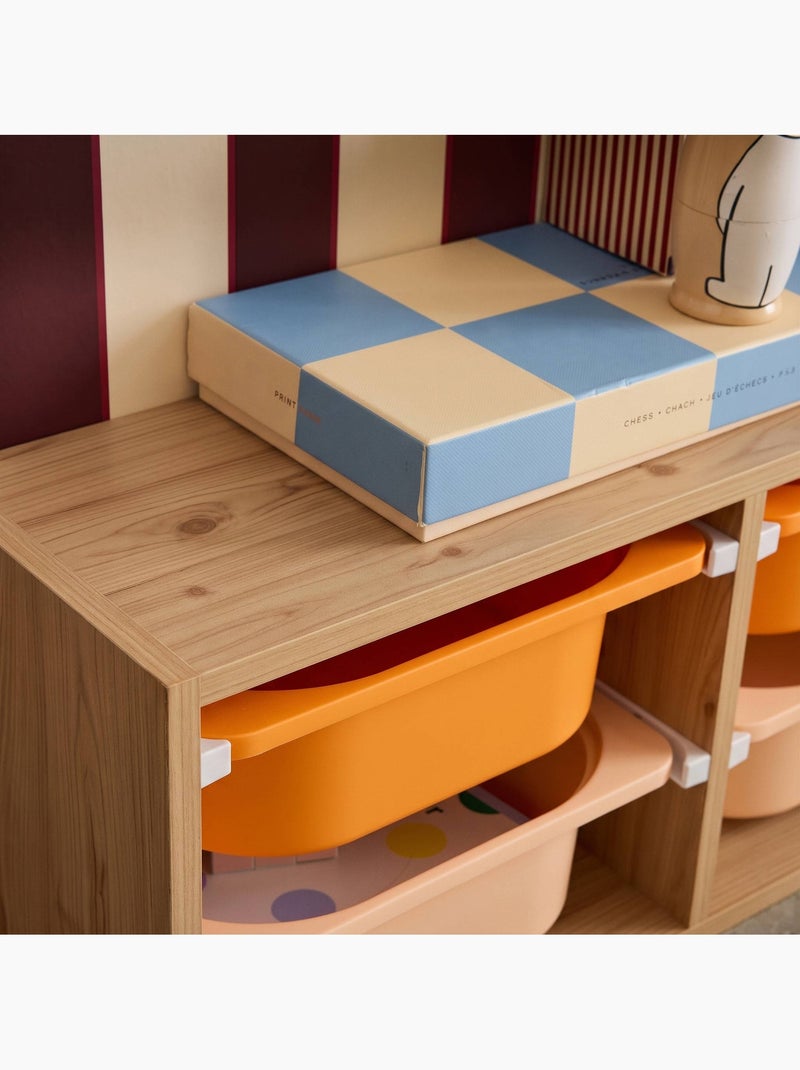 Sora - meuble de rangement pour enfant 6 bacs de rangement sora Orange - Kiabi