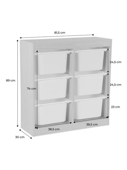 Sora - meuble de rangement pour enfant 6 bacs de rangement sora - Kiabi