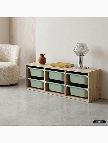 Sora - meuble de rangement pour enfant 6 bacs de rangement sora