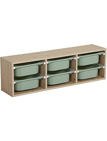 Sora - meuble de rangement pour enfant 6 bacs de rangement sora