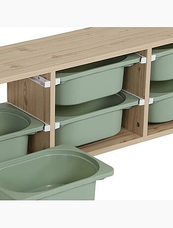 Sora - meuble de rangement pour enfant 6 bacs de rangement sora
