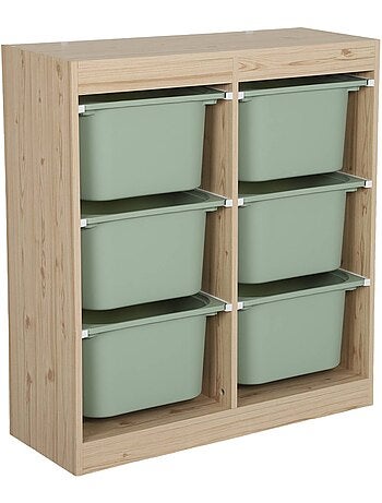 Sora - meuble de rangement pour enfant 6 bacs de rangement sora