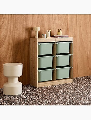 Sora - meuble de rangement pour enfant 6 bacs de rangement sora