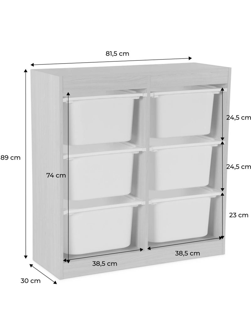 Sora - meuble de rangement pour enfant 6 bacs de rangement sora Vert clair - Kiabi