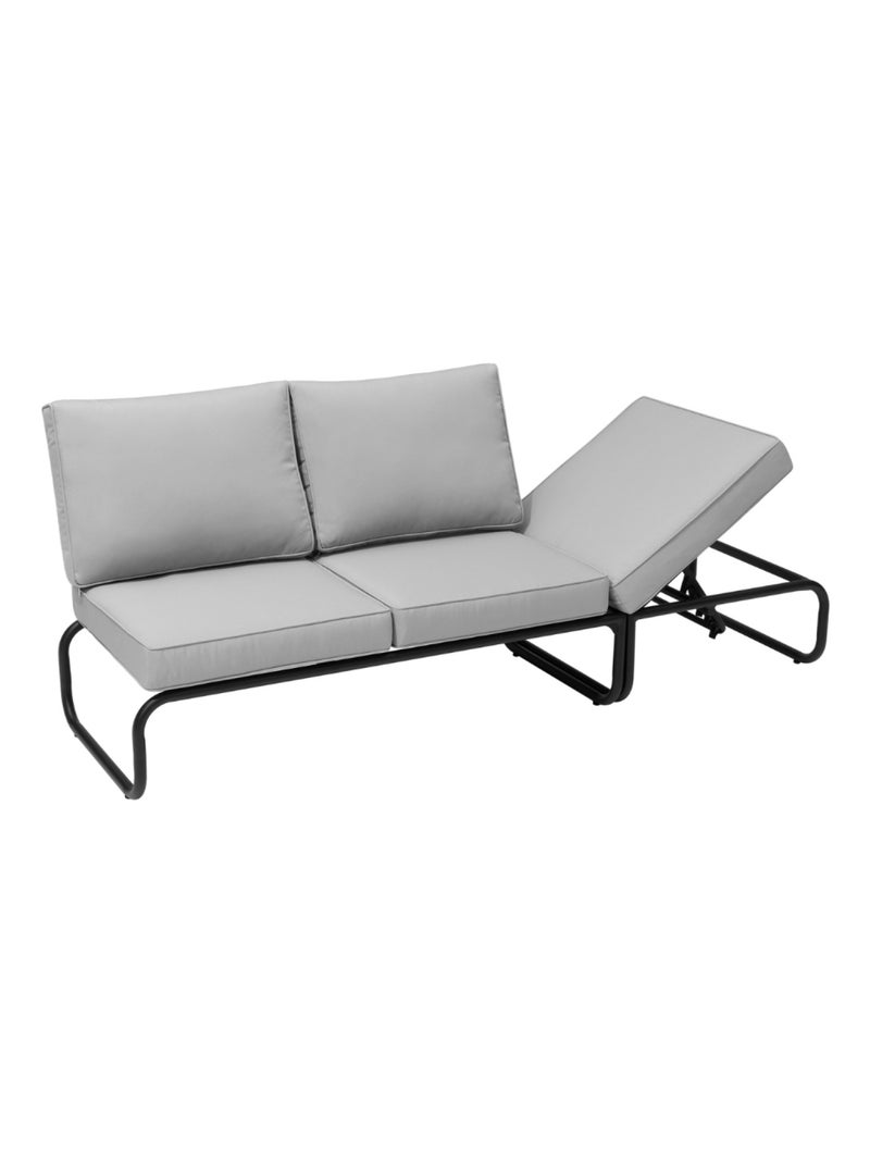 SORRENTO Salon de jardin canapé modulable 2-3 places gris en aluminium Gris - Kiabi