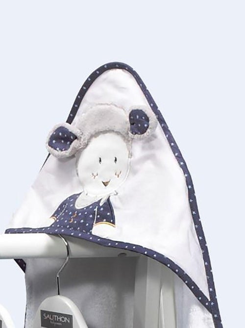 Sortie de bain 75x75cm et son gant en coton blanc - SAUTHON - Kiabi