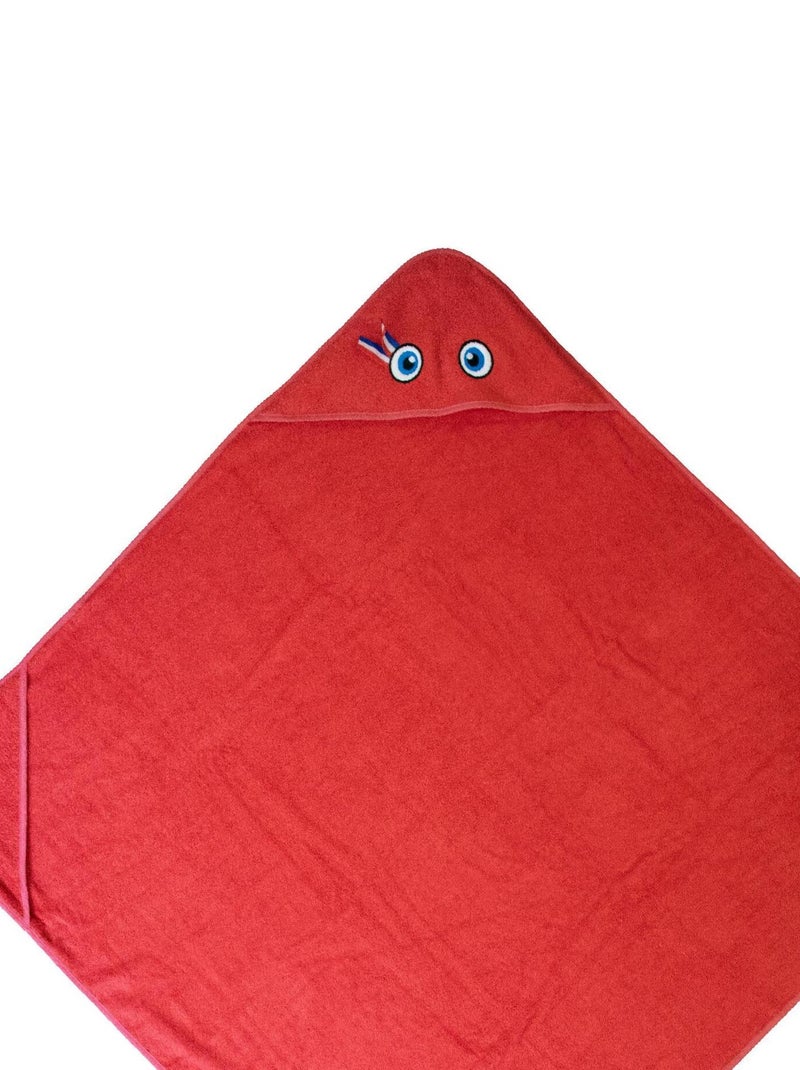 Sortie de bain brodée 100% coton, PARIS 2024 MASCOTTE OLYMPIQUE DEGUISEMENT Rouge - Kiabi