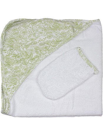 Sortie de bain et Gant "COROLLE" Les Chatounets
