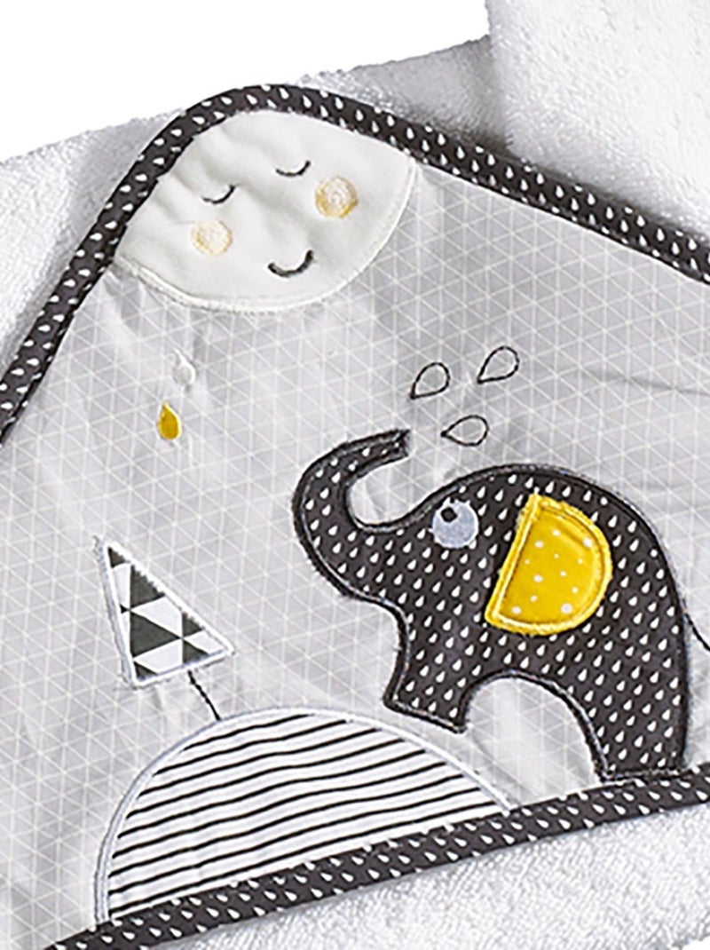 Sortie de bain et son gant en coton - SAUTHON Blanc - Kiabi