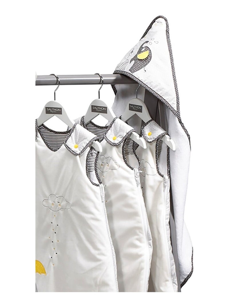 Sortie de bain et son gant en coton - SAUTHON Blanc - Kiabi