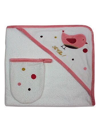 Sortie de Bain + Gant "BIRD" LES CHATOUNETS