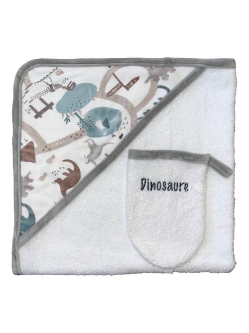 Sortie de bain + Gant "DINOSAURE" LES CHATOUNETS - Kiabi