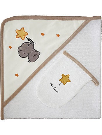 Sortie de bain + Gant "ELEPHANT" Les Chatounets