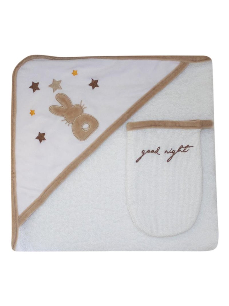 Sortie de bain + Gant "ETOILE" LES CHATOUNETS Taupe - Kiabi