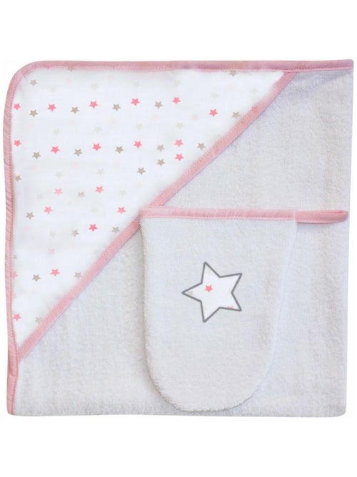 Sortie de bain + Gant "ETOILE "ROSE" LES CHATOUNETS - Kiabi
