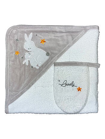 Sortie de bain + Gant "LAPIN LOVELY" LES CHATOUNETS