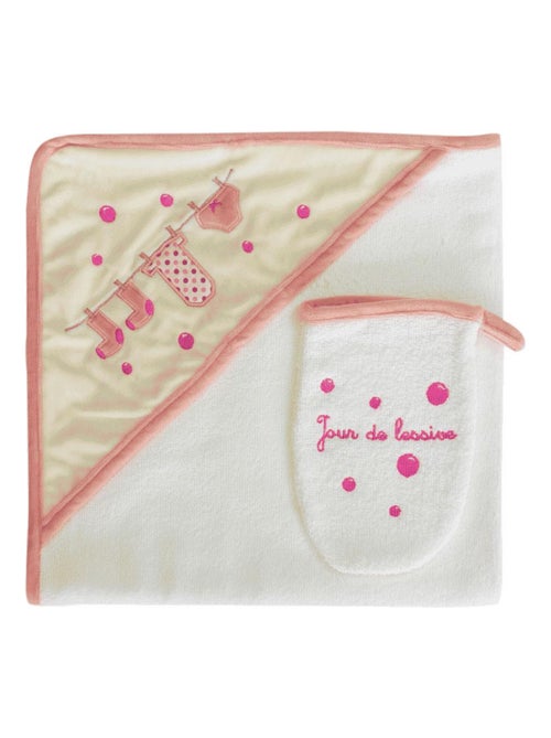 Sortie de Bain + Gant  "LESSIVE" LES CHATOUNETS - Kiabi